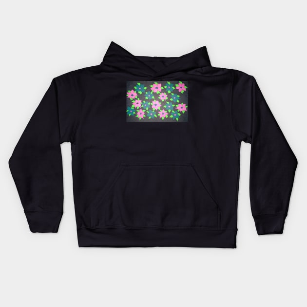 Bold Flowers in Pink and Blue Kids Hoodie by DanielleGensler